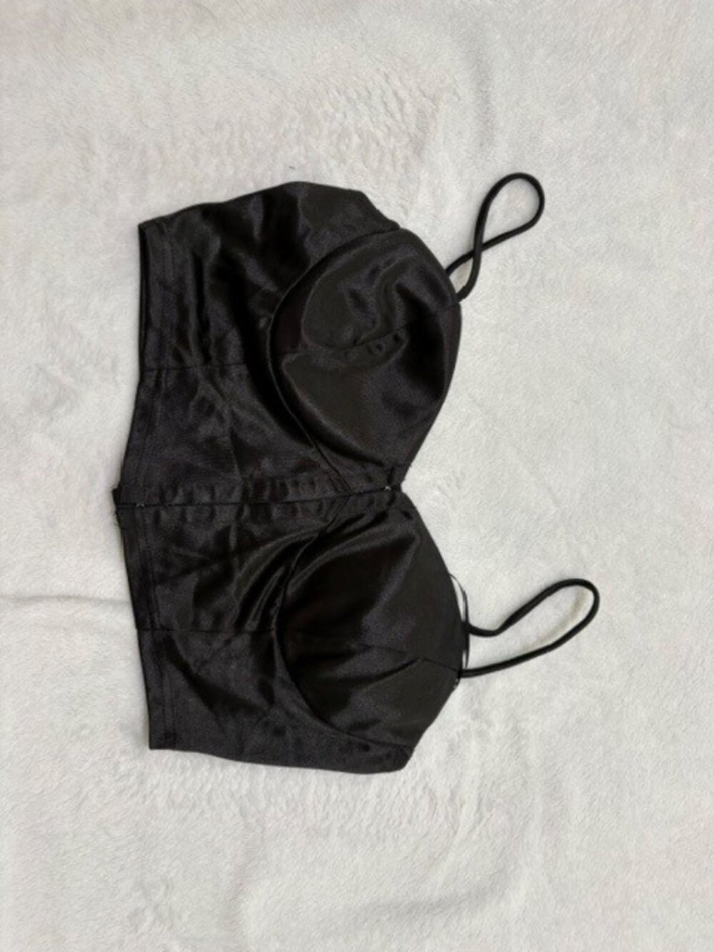 Privy black corset style top with the clasps in front